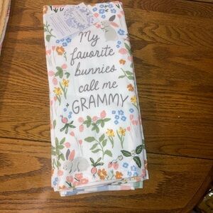 Kitchen Towel Set - 3, “My Favorite Bunnies call me Grammy”- NWT